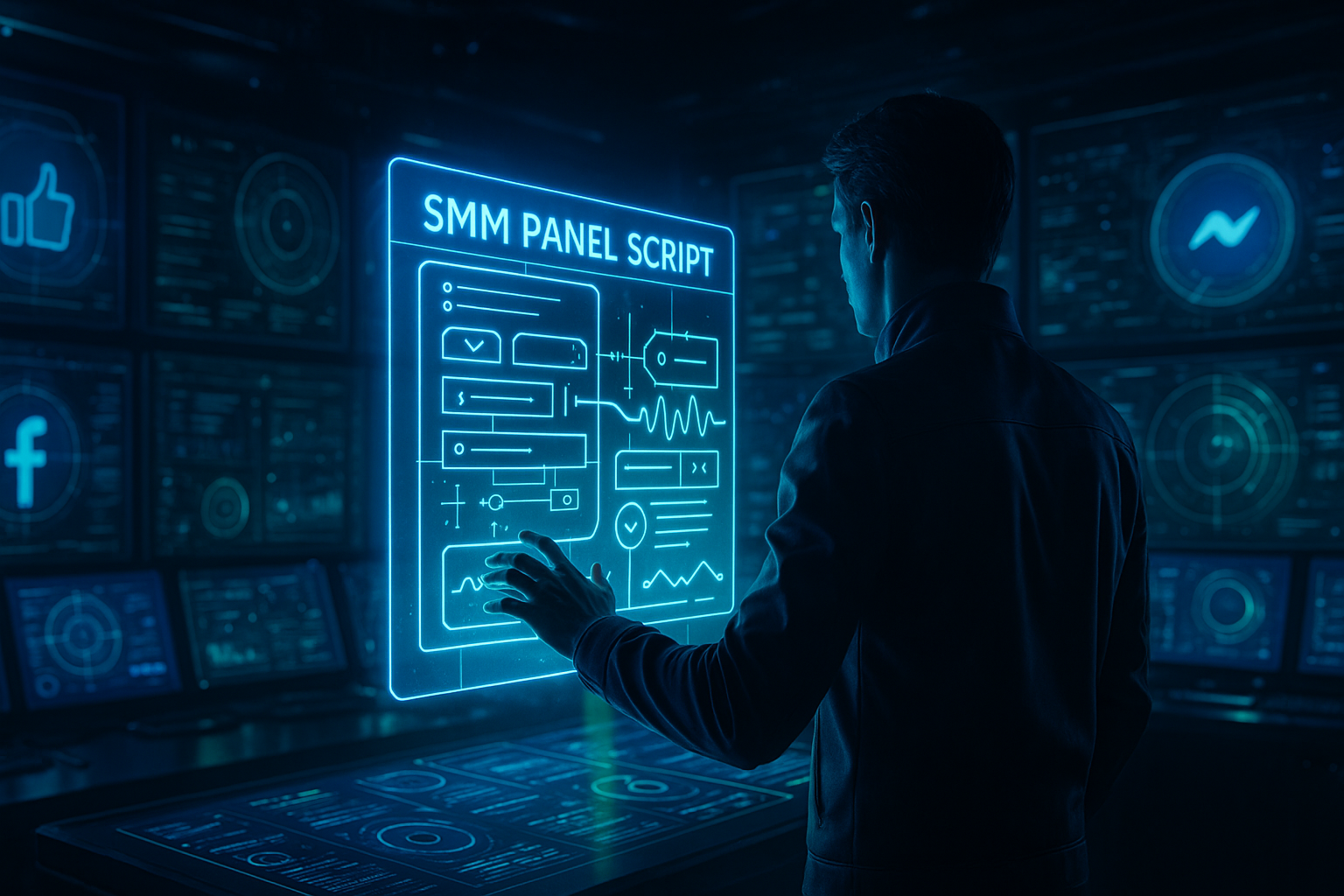 SMM panel script for Facebook services illustration